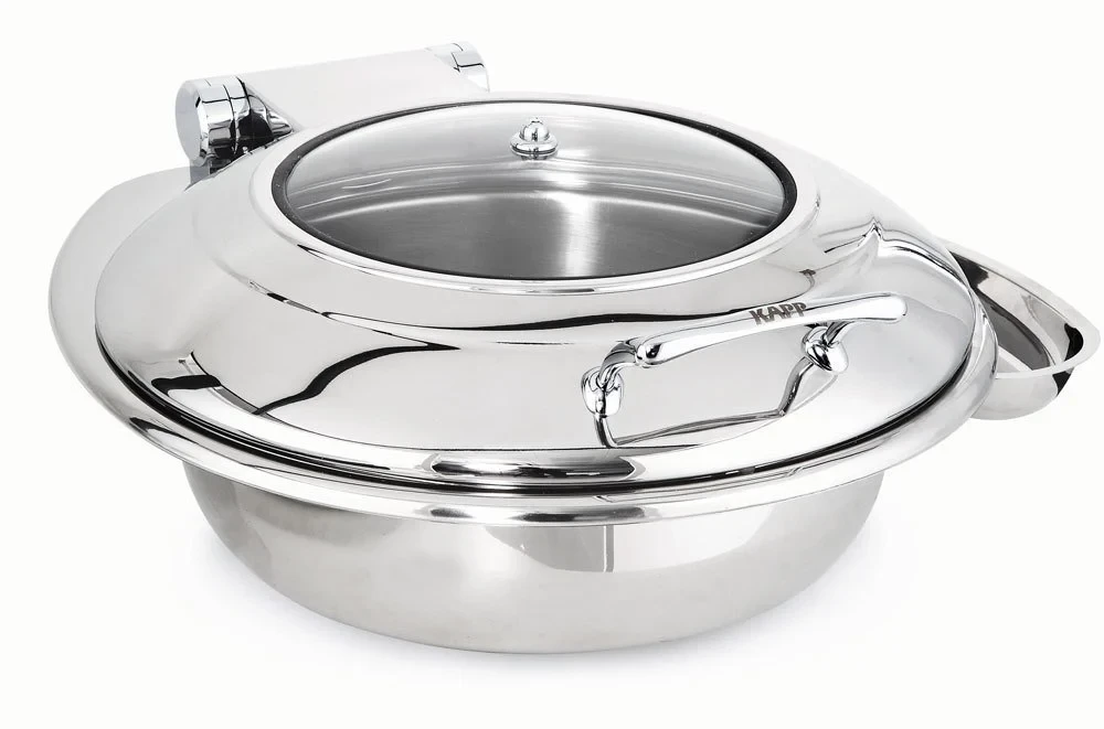 CHAFING DISH PREMIUM YUVARLAK - 6 LT AYAKLI STAND