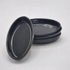 OVAL SİYAH TAM SIRLI 15 CM GÜVEÇ