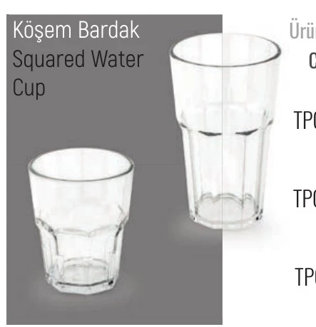 POLİKARBON KÖŞEM BARDAK 250 CC