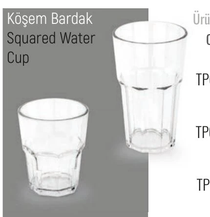 POLİKARBON KÖŞEM BARDAK 300 CC