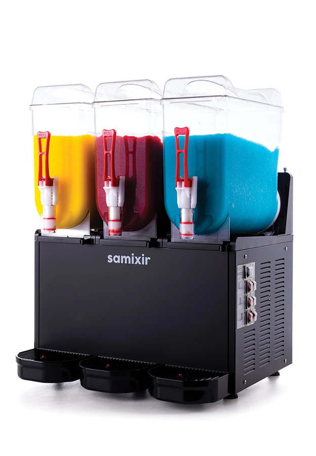 12+12+12 L SLUSH TRIPLE BUZLU İÇECEK DİSPENSERİ SİYAH