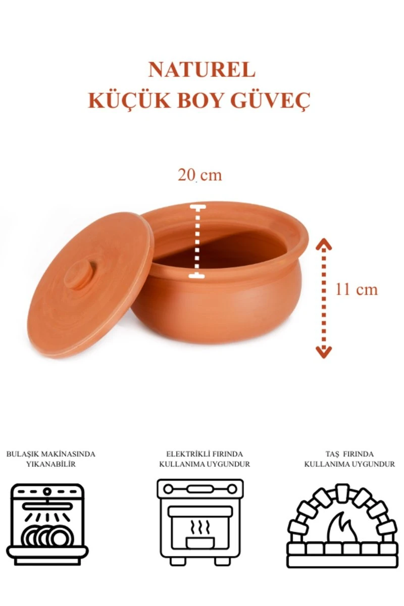 NATUREL KÜÇÜK BOY GÜVEÇ TENCERE