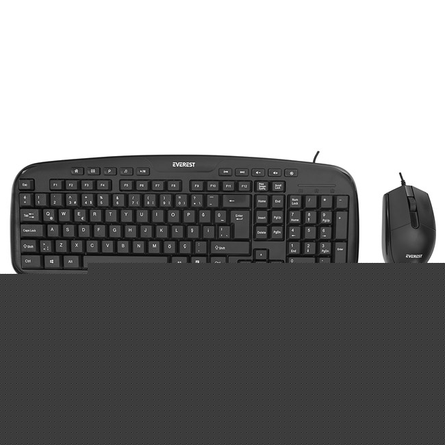 Everest Kablolu Set Siyah Multimedia (UN-795)
