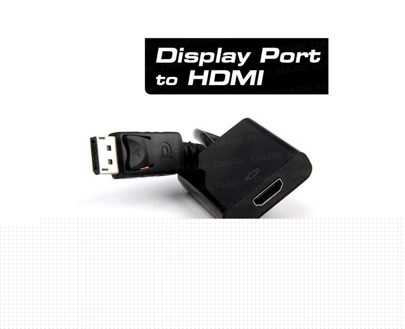Dark DisplayPort to HDMI Dişi Çevirici 4K