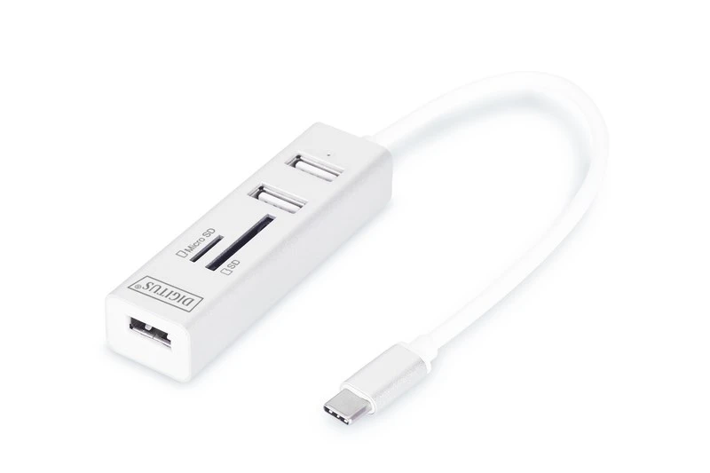 Digitus Type-C - 3xUSB 2.0 - Kart Okuyucu