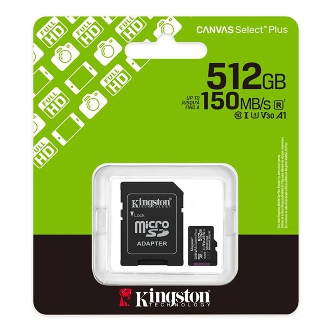 Kingston 512GB Micro SD Gen3 150MB/s SDCS3/512GB