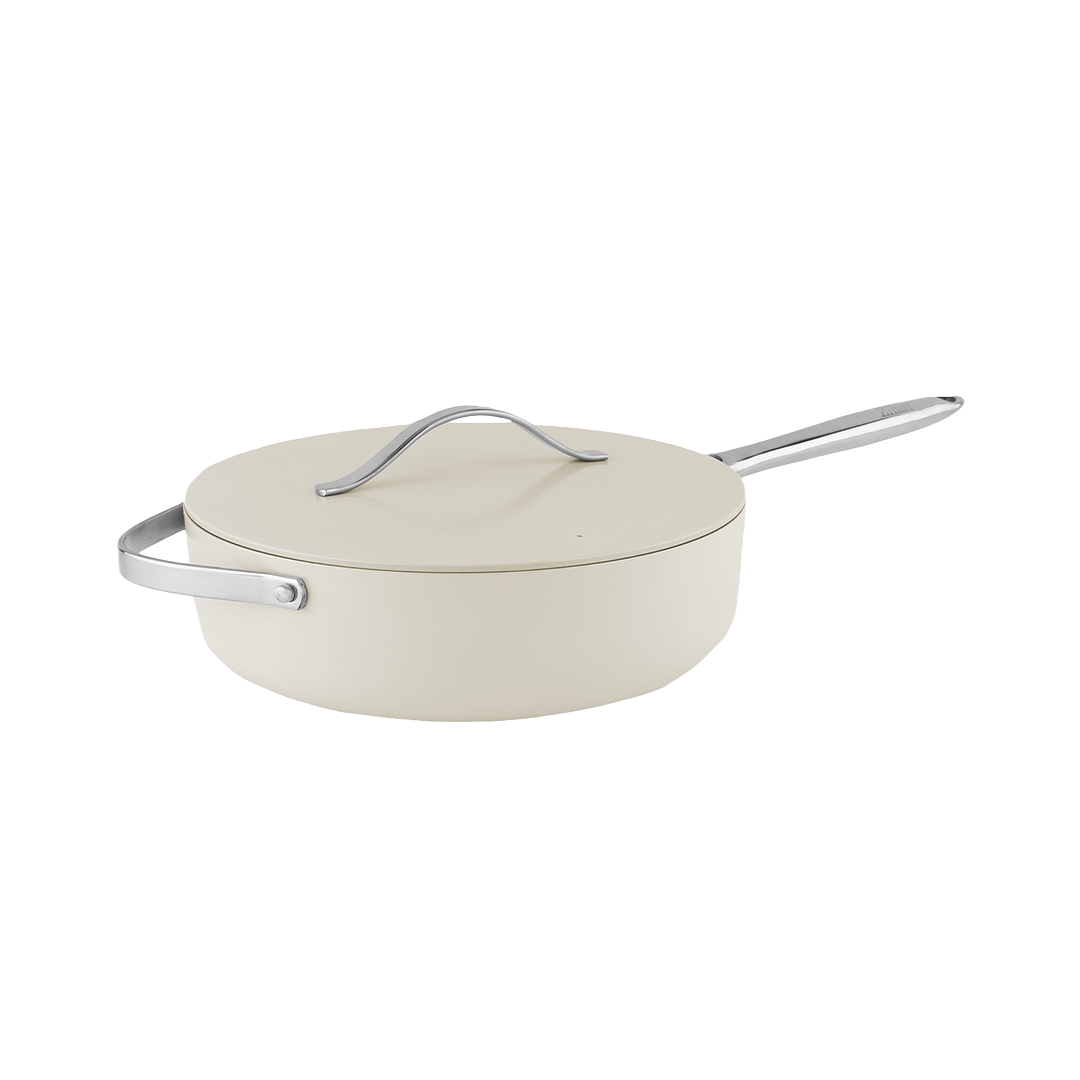 ZLN0880 28cm Kapaklı Sote Tavası (Beige Chef)