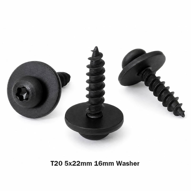 Kendinden Pullu Torx Başlı Davlumbaz Vidası Siyah T20 5x22mm Renault 7703017090 Citroen Peugeot 6295N0