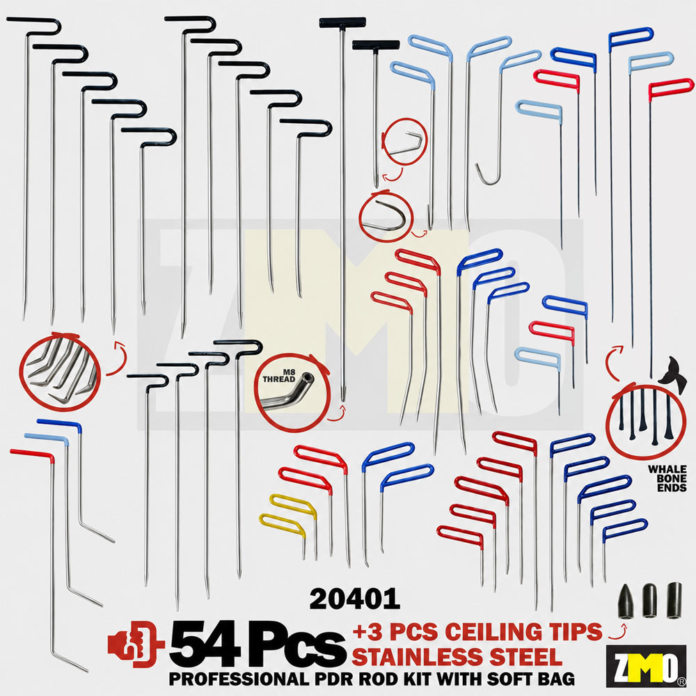 PDR Paslanmaz Çelik Çubuk Seti (Inox) 54 Parça + 3 Parça Tavan Ucu